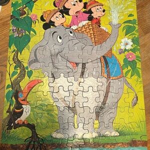 Vintage Disney Mickey Mouse Safari 100 PC Puzzle for Kids Collectors COMPLETE